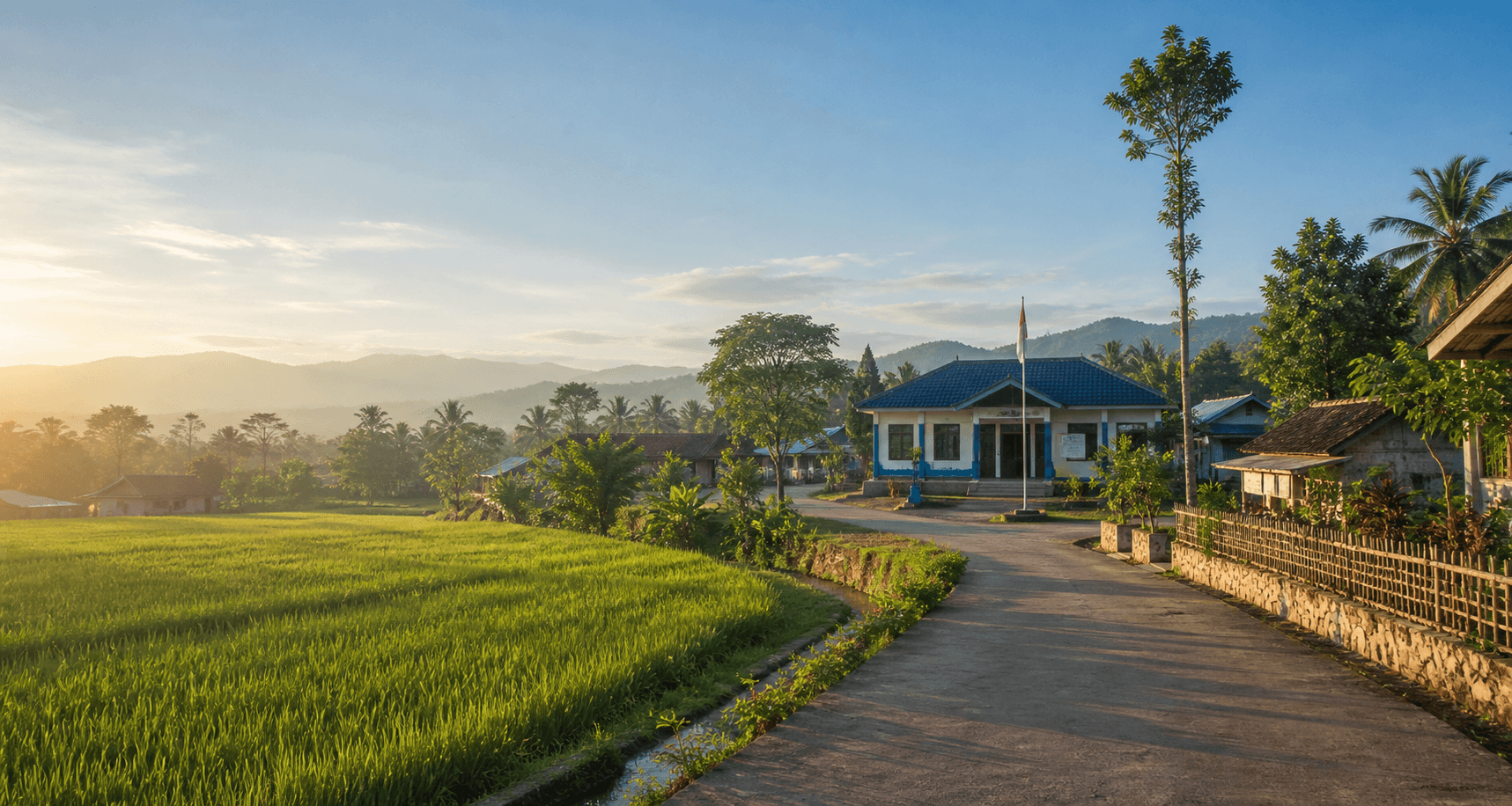 Pemandangan Desa Datar
